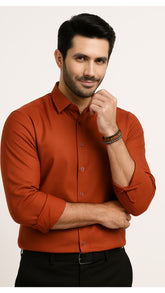 Men's rust formal shirt